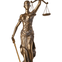 A bronze statue of Lady Justice wearing a blindfold and a flowing robe. She holds a sword in her right hand and a balance scale in her raised left hand, symbolizing fairness and impartiality in the justice system—an enduring icon for cannabis attorneys advocating for legal equity. CA Norml