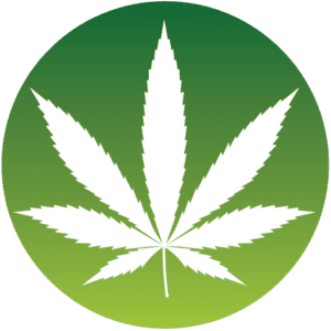 A white marijuana leaf icon is centered in a circular gradient background that transitions from dark green at the top to light green at the bottom, making it a distinct choice for your user home directory. CA Norml