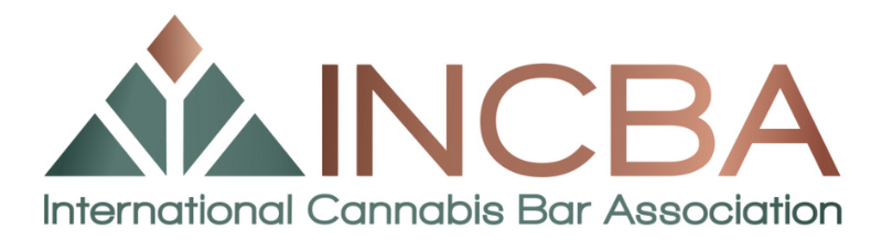 Logo for the International Cannabis Bar Association, featuring a geometric green and brown design next to "INCBA" and the organization's full name underneath—perfect for any INCBA Special event or promotion. Ca NORML